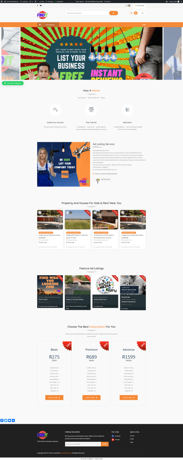 FindIt Potch website by Social Media Guru