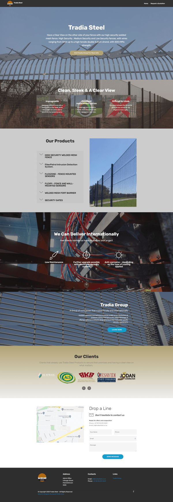 Tradia Steel website by Social Media Guru